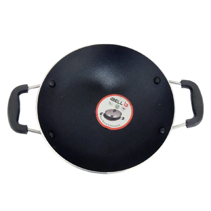 BELL Premium Non-Stick Aluminium Appam Pan with Lid, Appachatty, 200mm, Silver, 1 kg-2.webp